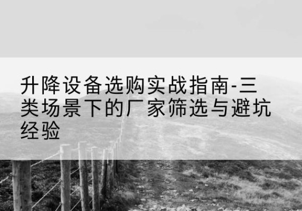 微山移动式升降机厂家推荐-升降设备选购实战指南-三类场景下的厂家筛选与避坑经验